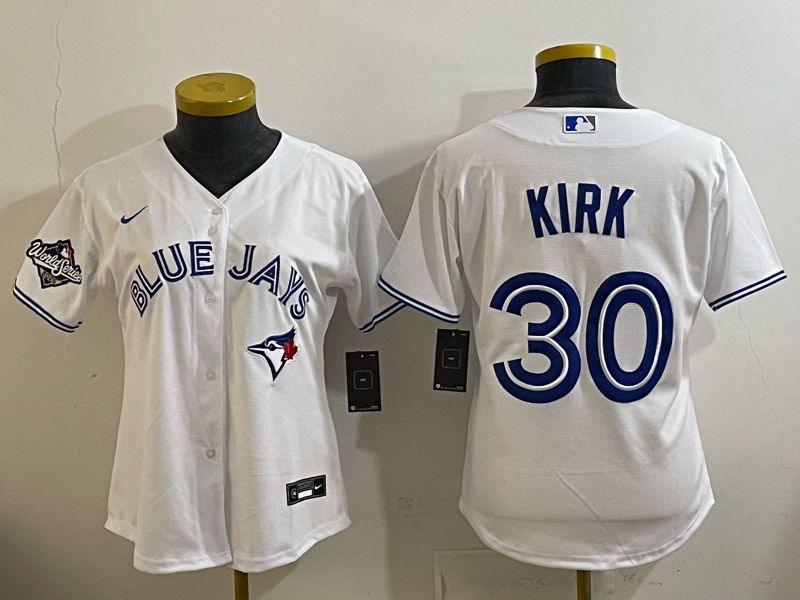 Women 2025 Toronto Blue Jays #30 Kirk white Game Nike MLB Jersey style 002->dallas cowboys->NFL Jersey